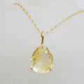 9ct Yellow Gold Teardrop Shape Citrine Pendant on Gold Chain
