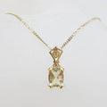 9ct Yellow Gold Rectangular Lemon Citrine Pendant on Gold Chain