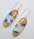 Sterling Silver Large Oval Malinga Jasper Drop Earrings