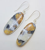 Sterling Silver Large Oval Malinga Jasper Drop Earrings