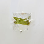 Sterling Silver Square Tourmaline Claw Set Ring