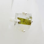 Sterling Silver Square Tourmaline Claw Set Ring