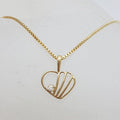 9ct Yellow Gold with Diamond Heart Charm / Pendant only