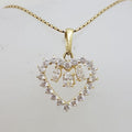 14ct Yellow Gold Cubic Zirconia Heart Pendant on Gold Chain