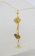 18ct Yellow Gold Long Line with Heart Drops Pendant on Gold Chain