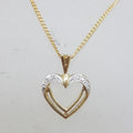 9ct Yellow Gold with Diamond Heart Pendant on Gold Chain