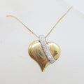 9ct Yellow Gold and White Gold Heart Pendant on Gold Chain