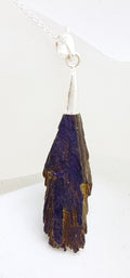 Sterling Silver Black Titanium Kyanite Pendant on Silver Chain – Purple