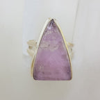 Sterling Silver Large Triangular Morganite Ring
