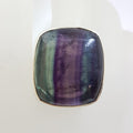 Sterling Silver Large Rectangular Fluorite Ring
