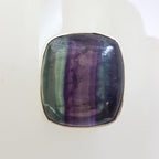 Sterling Silver Large Rectangular Fluorite Ring