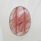 Sterling Silver Large Oval Strawberry Quartz Ring
