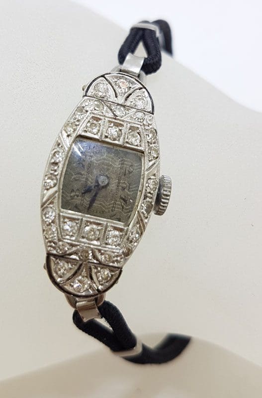 Platinum and Diamond Art Deco Ladies Watch - Antique
