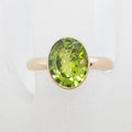 9ct Rose Gold Oval Bezel Set Peridot Ring