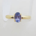 9ct Yellow Gold Oval Claw Set Tanzanite Ring