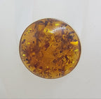 9ct Yellow Gold Large Round Natural Baltic Amber Ring