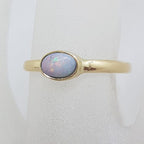 9ct Yellow Gold Solid Opal Oval Ring
