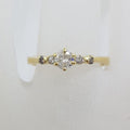 18ct Yellow Gold 5 Diamond Claw Set Engagement / Dress Ring - Antique / Vintage