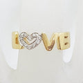 9ct Yellow Gold and Diamond " Love " Ring