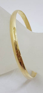 9ct Yellow Gold Solid Plain Golf Bangle - Round