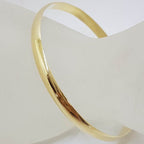 9ct Yellow Gold Solid Plain Golf Bangle - Round