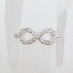 9ct White Gold Diamond Infinity Symbol Ring
