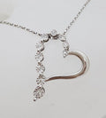 9ct White Gold Large Heart Diamond Pendant on 9ct Chain