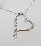 9ct White Gold Large Heart Diamond Pendant on 9ct Chain