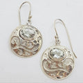 Sterling Silver Green Amethyst / Prasiolite Earrings - Round