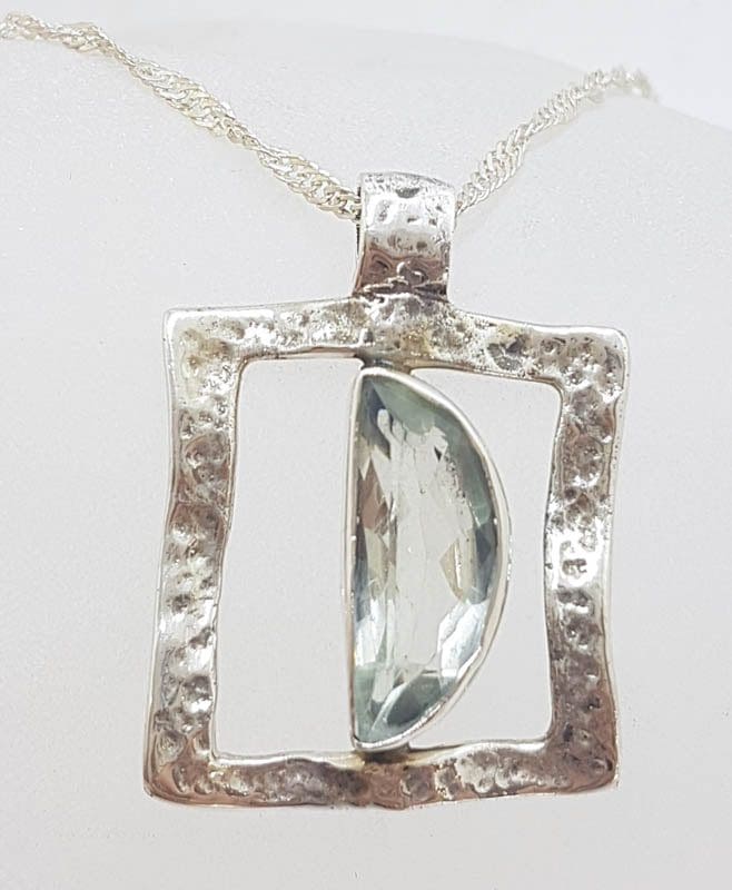 Sterling Silver Green Amethyst / Prasiolite Pendant on chain