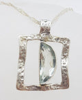 Sterling Silver Green Amethyst / Prasiolite Pendant on chain