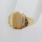 9ct Rose Gold Rectangular Signet Ring with Ornate Sides - Antique / Vintage - Gents / Ladies