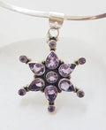 Sterling Silver Large Amethyst Star Pendant on Silver Choker Chain