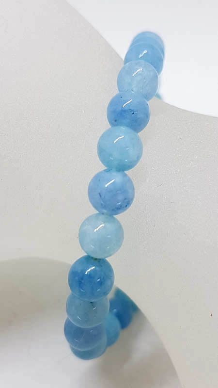 Natural Aquamarine Bead Bracelet