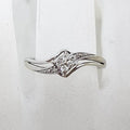 10ct White Gold Diamond Twist Design Dress Ring - Engagement Ring