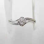 10ct White Gold Diamond Twist Design Dress Ring - Engagement Ring