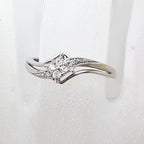 10ct White Gold Diamond Twist Design Dress Ring - Engagement Ring