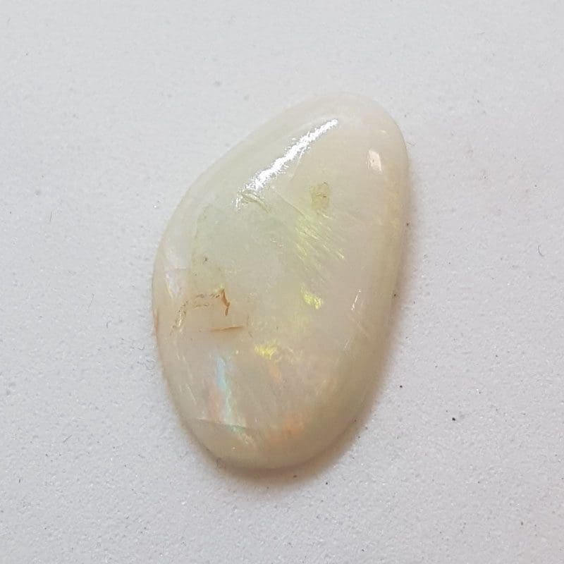Polished Natural White Cooper Pedy Opal – Freeform Shape – Loose / Unset Stone