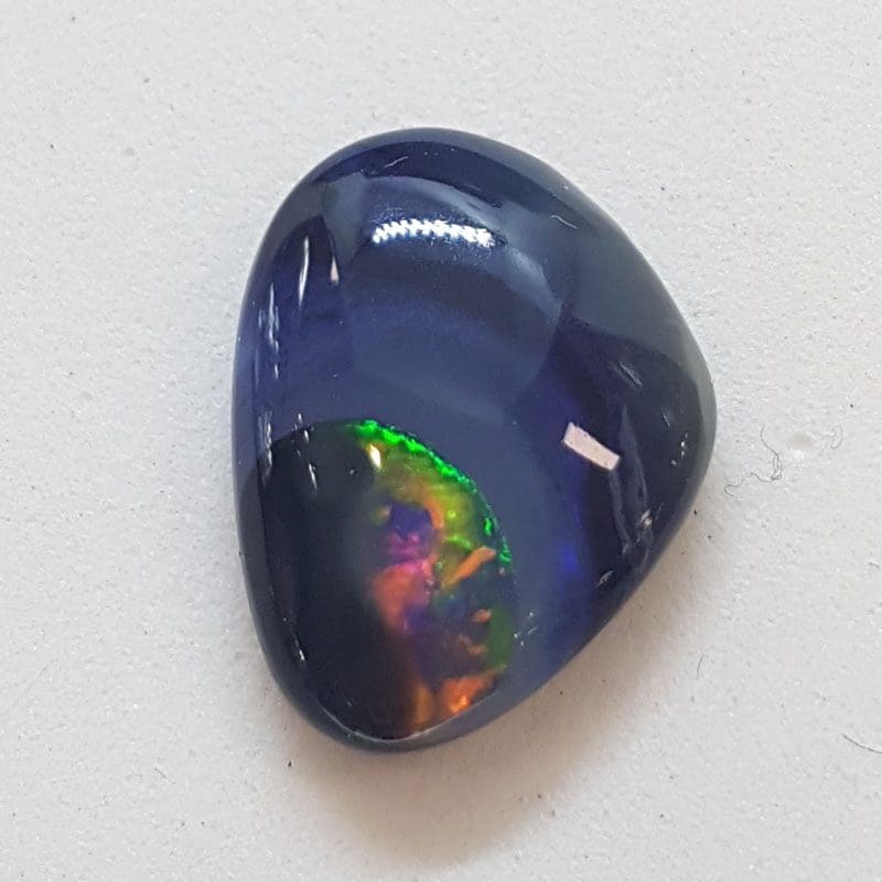 Polished Natural Blue Lighting Ridge Fish Eye Opal – Freeform Shape – Loose / Unset Stone