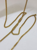 18ct Yellow Gold Long Flat Curb Link Necklace / Chain
