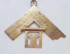 9ct Yellow Gold Freemason Jewel / Masonic Medal - Freemasons Lodge S.F. St. Oswald 442 - with Blue Ribbon - Antique / Vintage