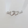 9ct White Gold 2 Hearts Dainty Diamond Ring