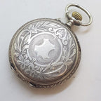 Sterling Silver Beautiful Ornate Fob Watch / Pocket Watch with Floral Motif - Antique / Vintage