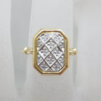 9ct Yellow Gold Diamond Rectangular Cluster Ring