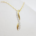 9ct Yellow Gold Diamond Twist Pendant on Gold Chain