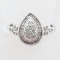 9ct White Gold Teardrop / Pear Shape Diamond Cluster Ring - Channel Set