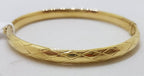 9ct Yellow Gold Diamond Pattern / Design Hinged Bangle