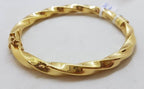 9ct Yellow Gold Silver Filled Twisted Design Hinged Bangle