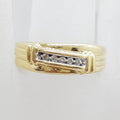 10ct Yellow Gold Five Diamond Gents Ring