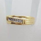 10ct Yellow Gold Five Diamond Gents Ring